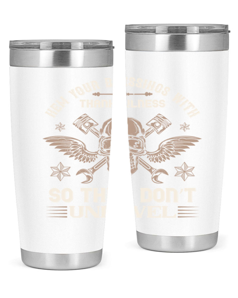 hem your blessings with thankfulness so they don’t unravel 34#- thanksgiving- Tumbler