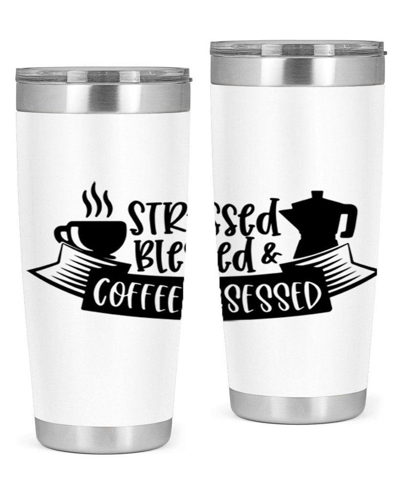 stressed blessed coffee obsessed 27#- coffee- Tumbler