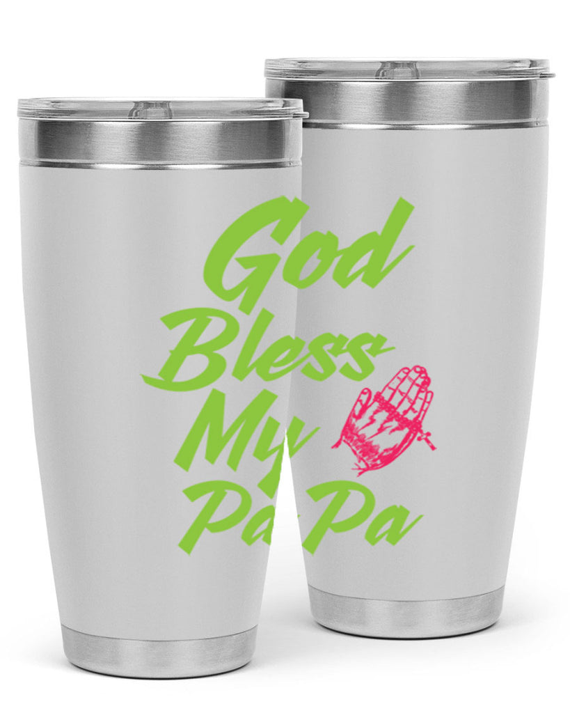 God Bless Papa 107#- grandpa - papa- Tumbler