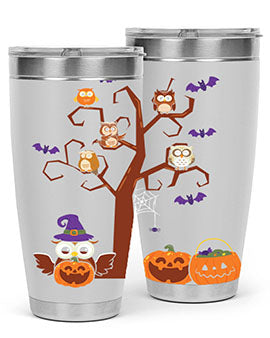 Owl With Pumpkin Halloween Tree A TurtleRabbit 16#- owl- Tumblers