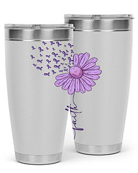 Purple Daisy Faith AlzheimerS Awareness 209#- alzheimers- Tumbler