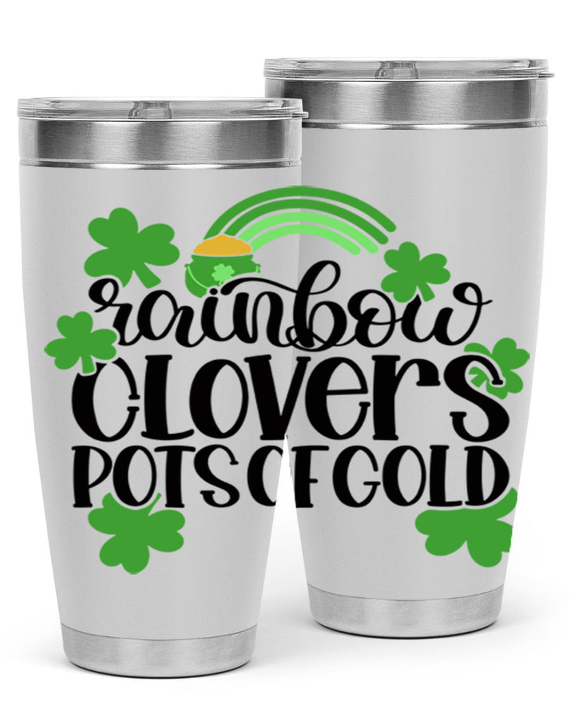 Rainbow Clovers Pots Of Gold Style 35#- St Patricks Day- Tumbler