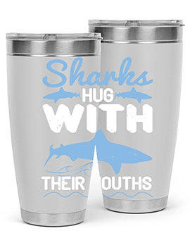 Sharks hug with their mouths Style 22#- shark  fish- Tumbler