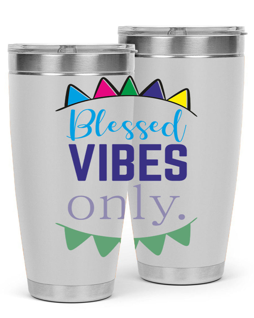 blessd vibes only- black words phrases- Cotton Tank