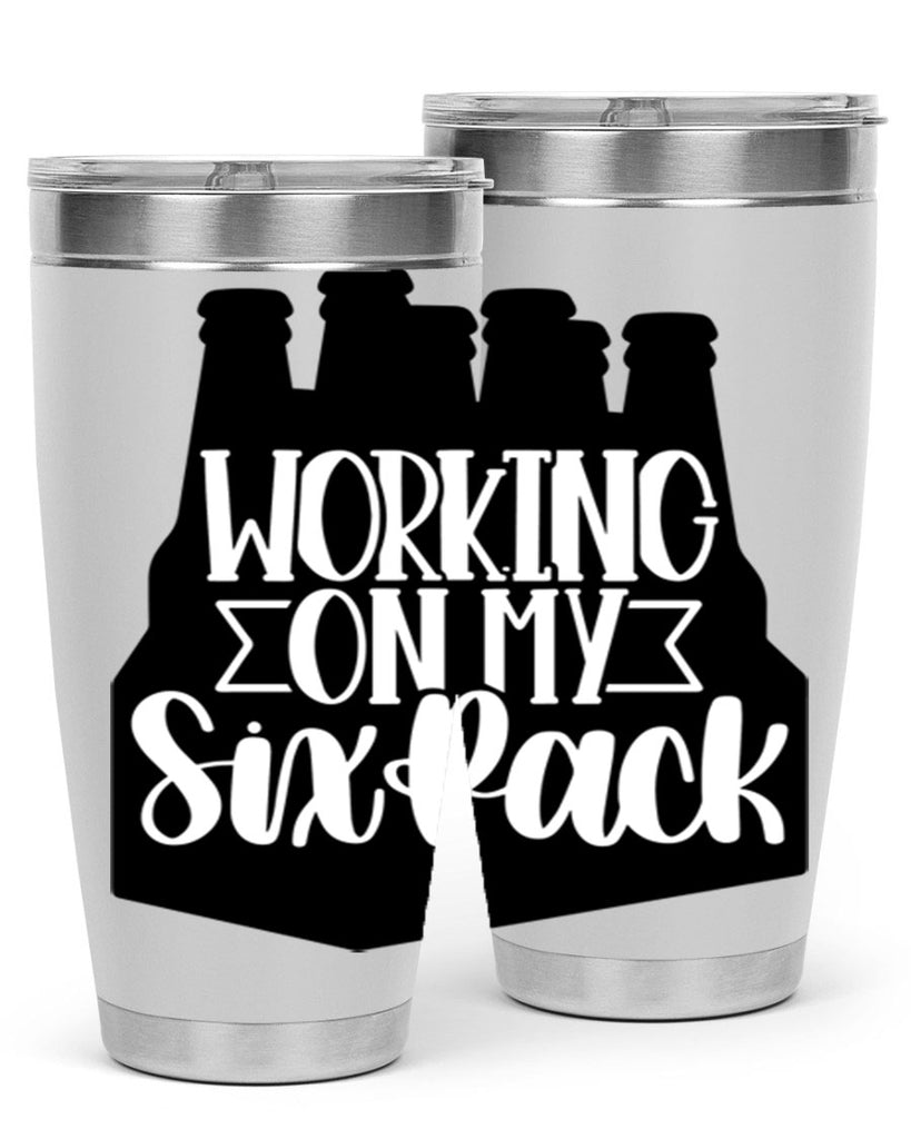 working on my six pack 13#- beer- Tumbler