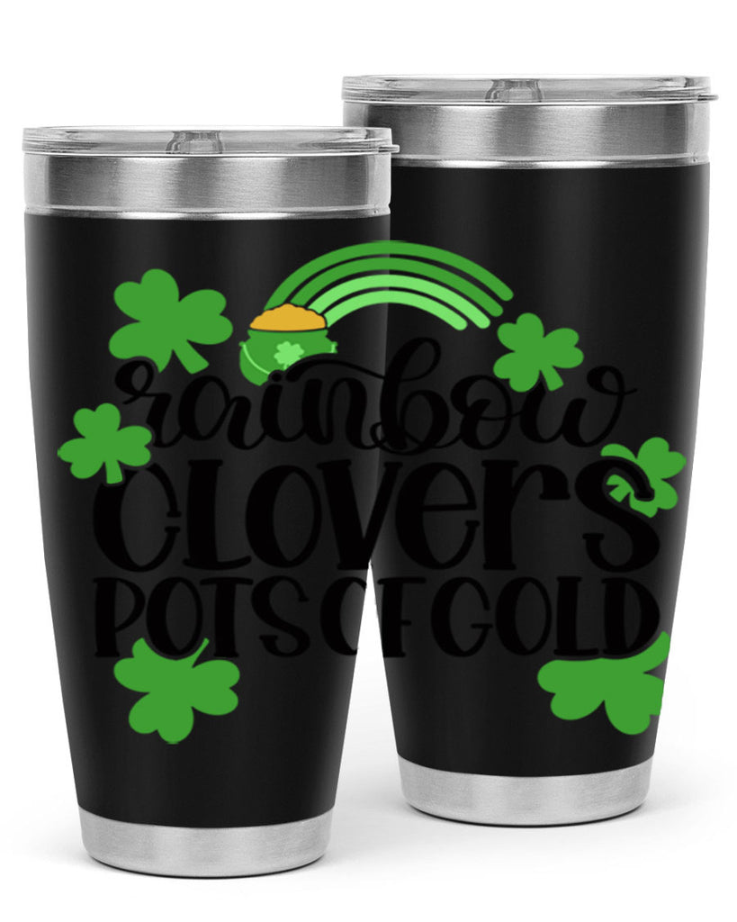 Rainbow Clovers Pots Of Gold Style 35#- St Patricks Day- Tumbler