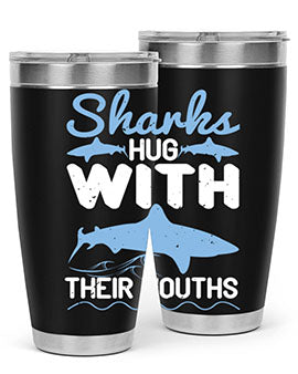 Sharks hug with their mouths Style 22#- shark  fish- Tumbler