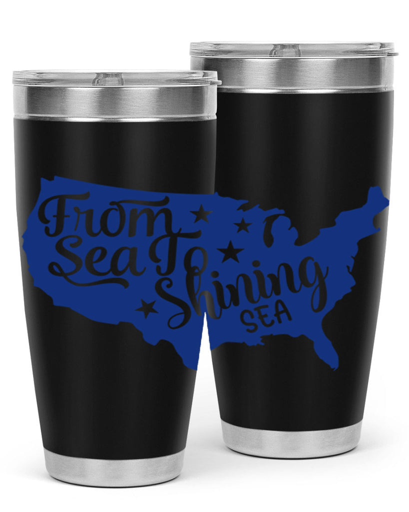 from sea to shining sea Style 52#- Fourt Of July- Tumbler