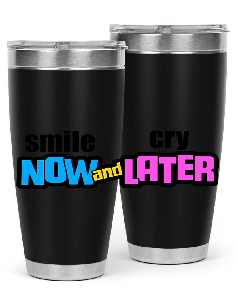 smile now and cry later 31#- black words phrases- Cotton Tank