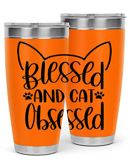 Blessed And Cat Obsessed Style 79#- cat- Tumbler