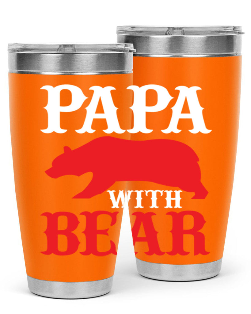 PAPA WITH BEAR 111#- grandpa - papa- Tumbler