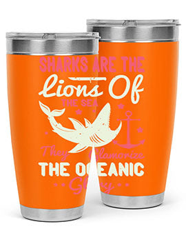 Sharks are the lions of the seaThey glamorize the oceanic glory Style 28#- shark  fish- Tumbler