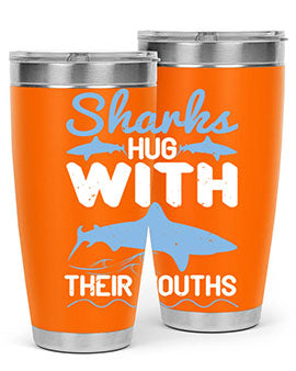 Sharks hug with their mouths Style 22#- shark  fish- Tumbler