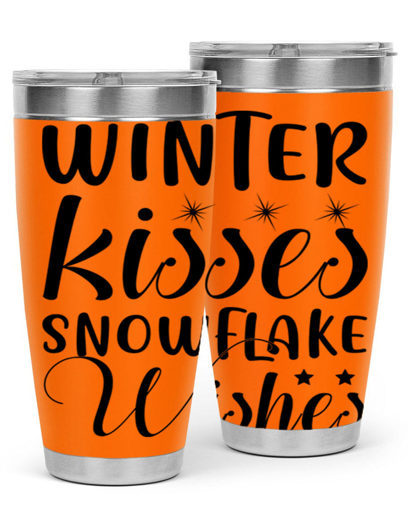Winter Kisses Snowflake Wishes 561#- winter- Tumbler