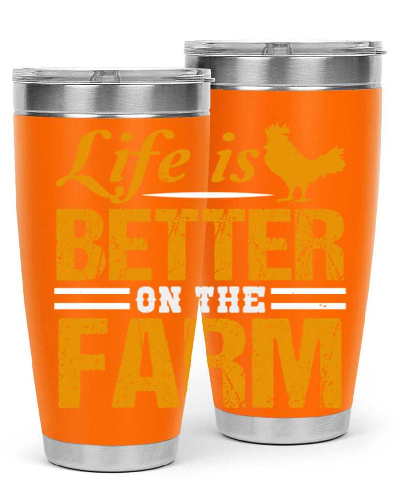 life is better on the farm 44#- farming and gardening- Tumbler