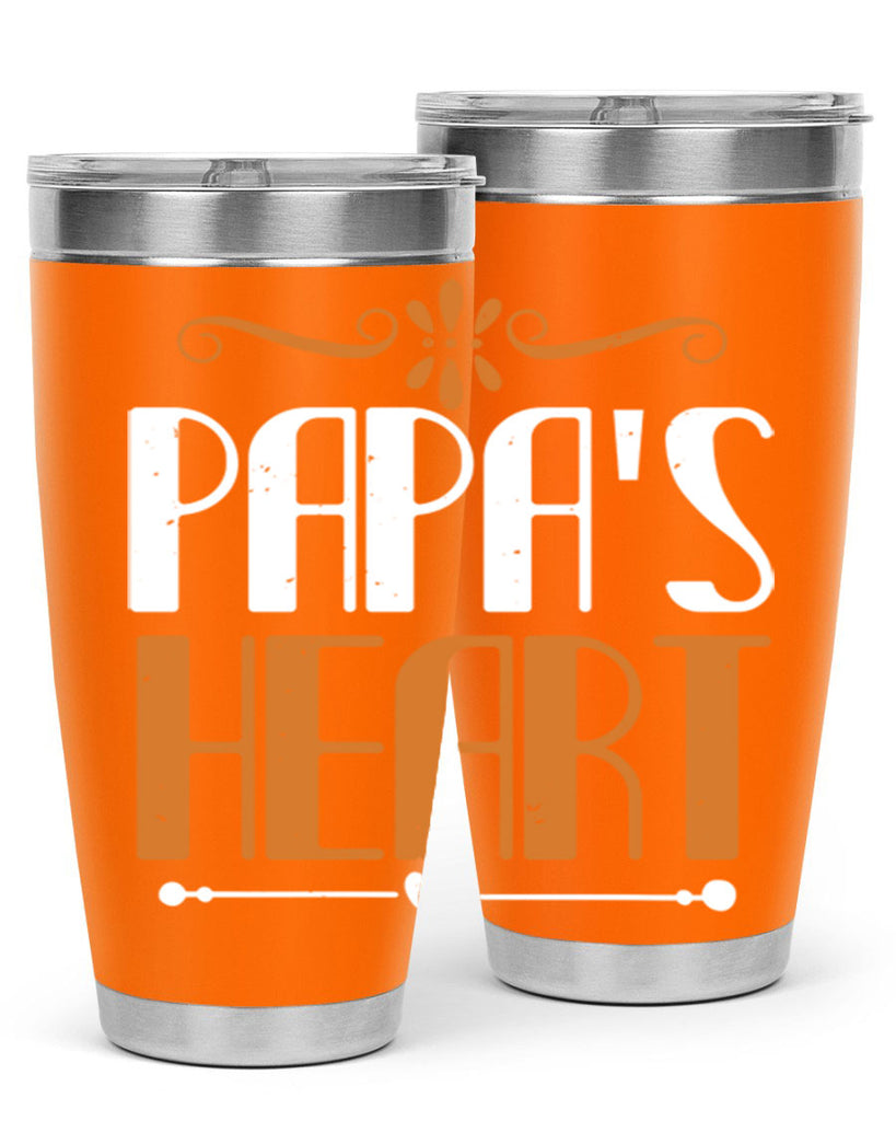 papas heart 13#- grandpa - papa- Tumbler