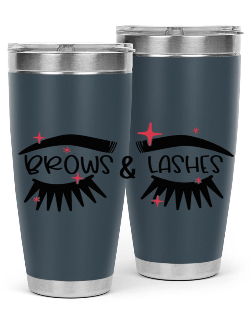 Brows Lashes Style 123#- make up- Tumbler