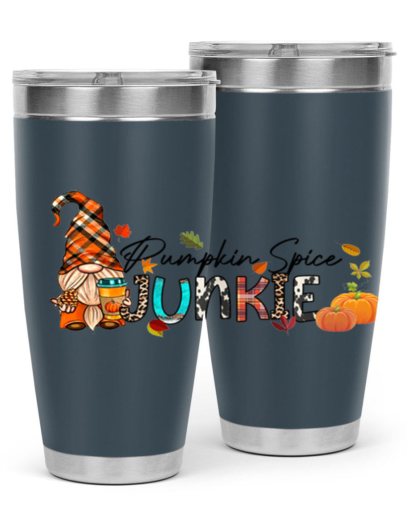 PumpkinSpiceJunkieFallGnome 567#- fall- Tumbler