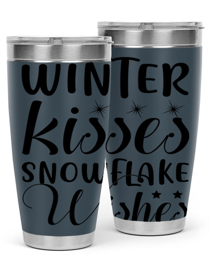 Winter Kisses Snowflake Wishes 561#- winter- Tumbler