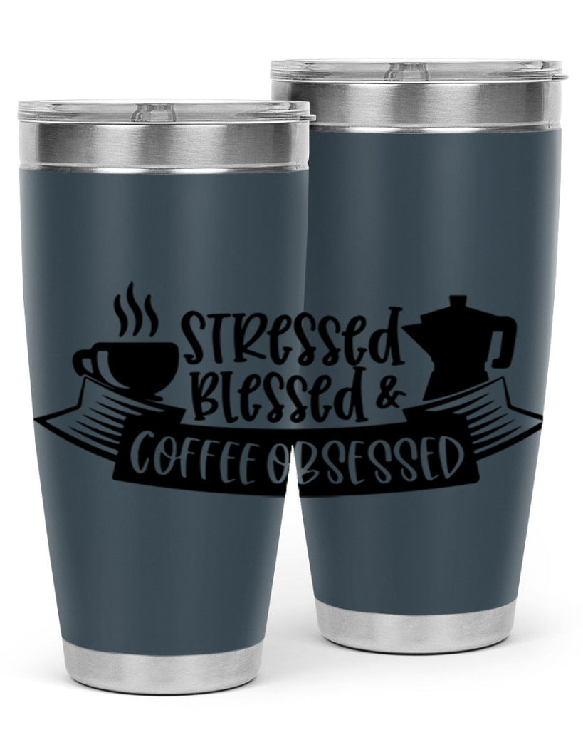 stressed blessed coffee obsessed 27#- coffee- Tumbler