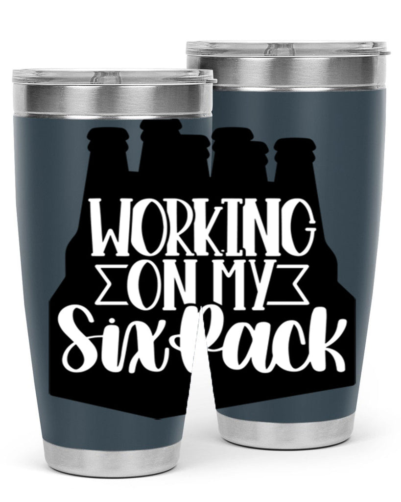 working on my six pack 13#- beer- Tumbler