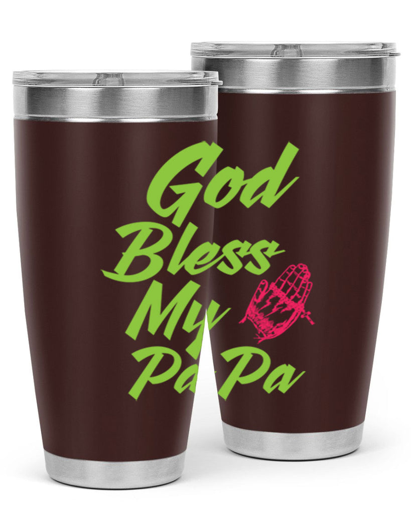 God Bless Papa 107#- grandpa - papa- Tumbler