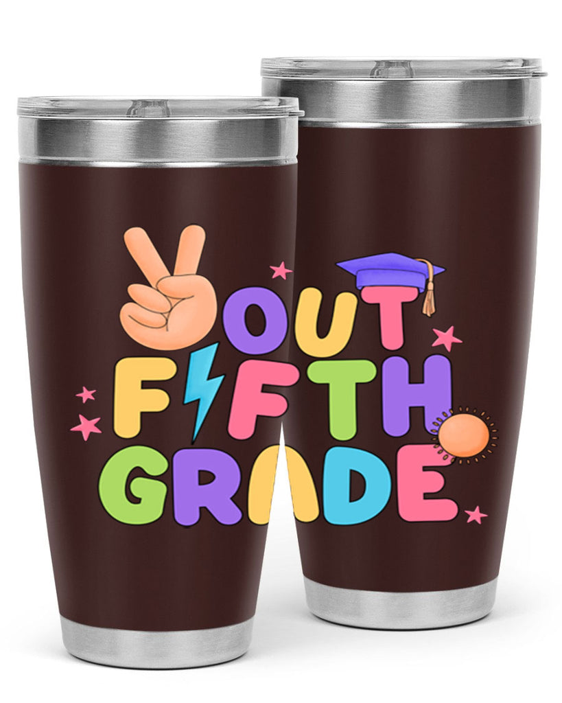 Peace Out 5th Grade Peace 20#- 5th grade- Tumbler
