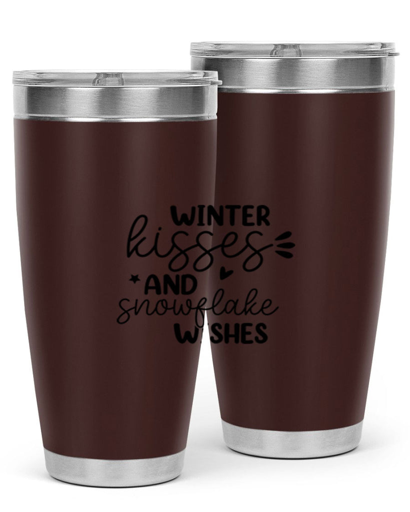 Winter Kisses And Snowflake Wishes 516#- winter- Tumbler