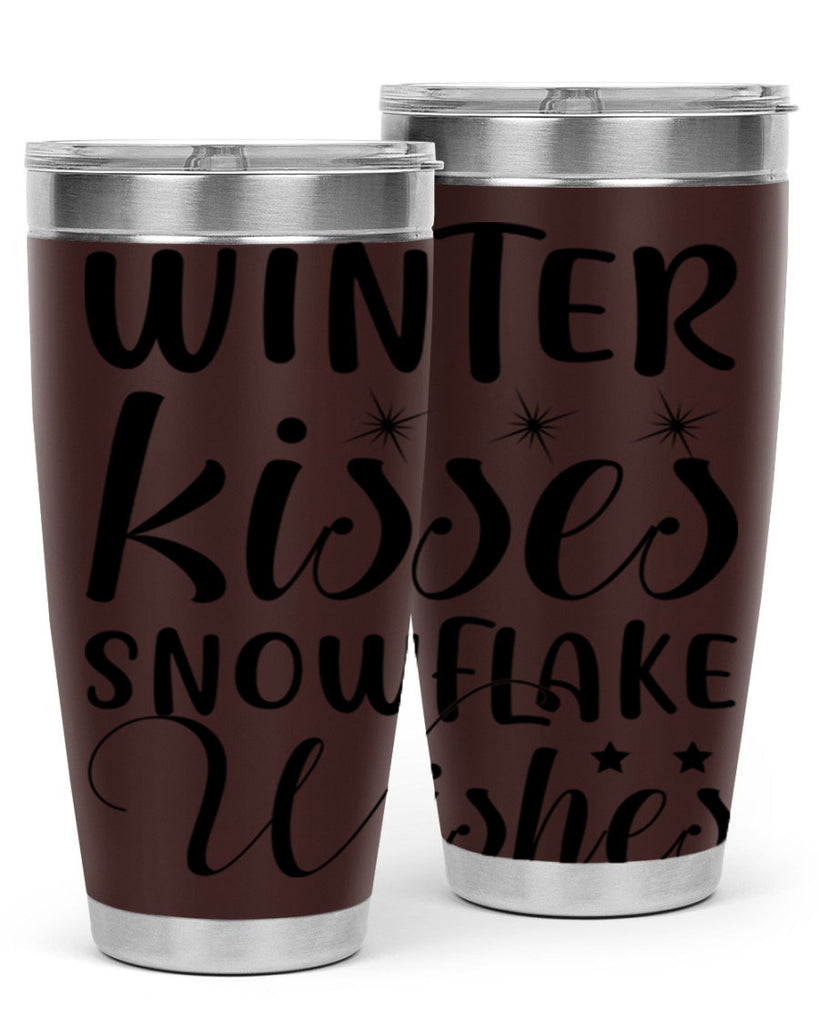 Winter Kisses Snowflake Wishes 561#- winter- Tumbler
