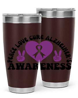 peace love cure alzheimer s awareness 206#- alzheimers- Tumbler