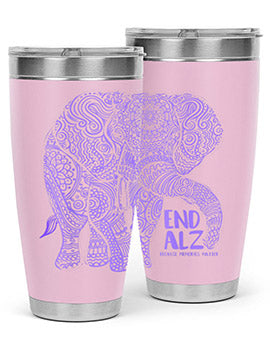 Purple Elephant Alzheimer Awareness 210#- alzheimers- Tumbler