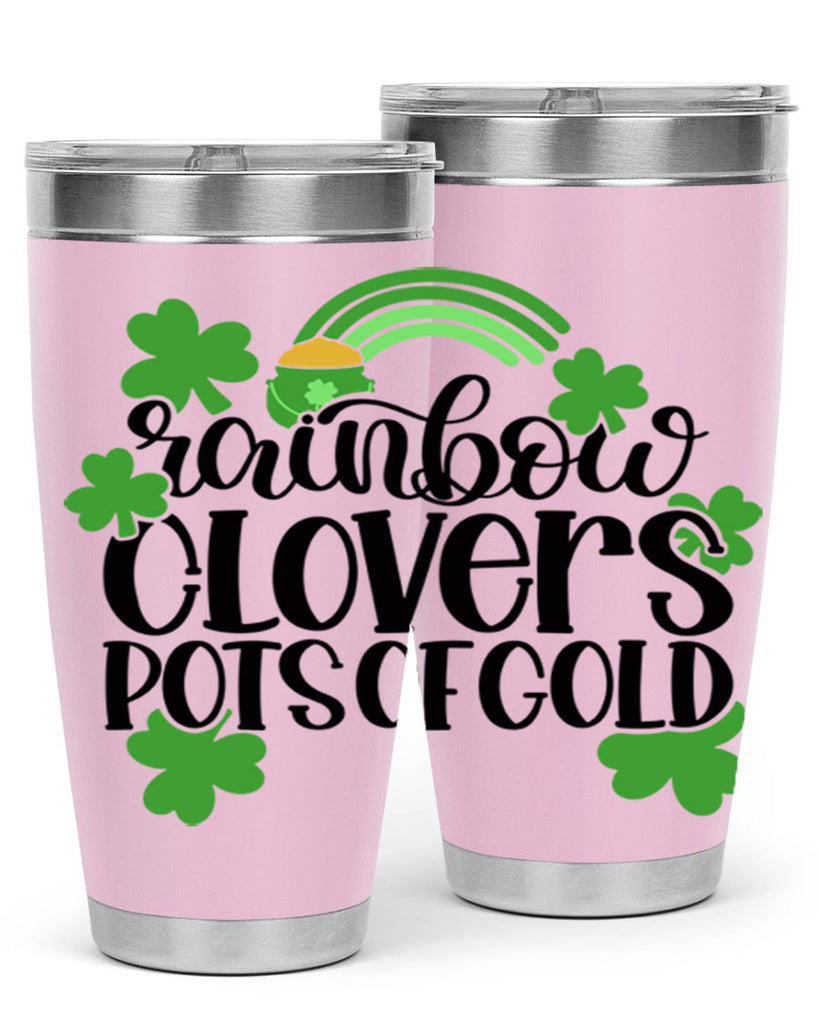 Rainbow Clovers Pots Of Gold Style 35#- St Patricks Day- Tumbler