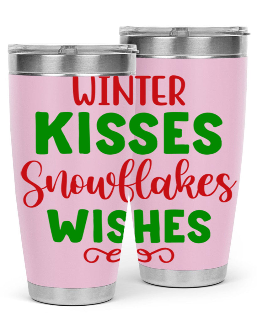 Winter Kisses Snowflakes Wishes 523#- winter- Tumbler