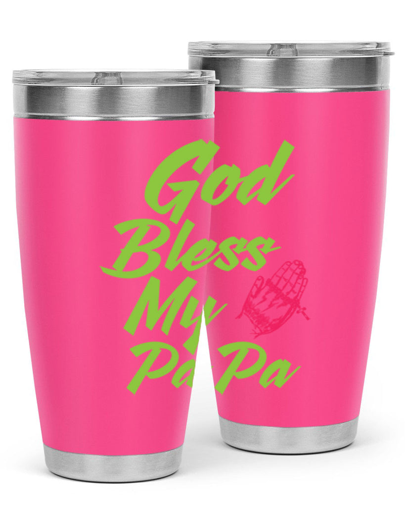 God Bless Papa 107#- grandpa - papa- Tumbler