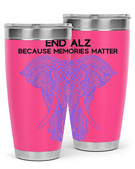 Purple Elephant Alzheimer Awareness 212#- alzheimers- Tumbler
