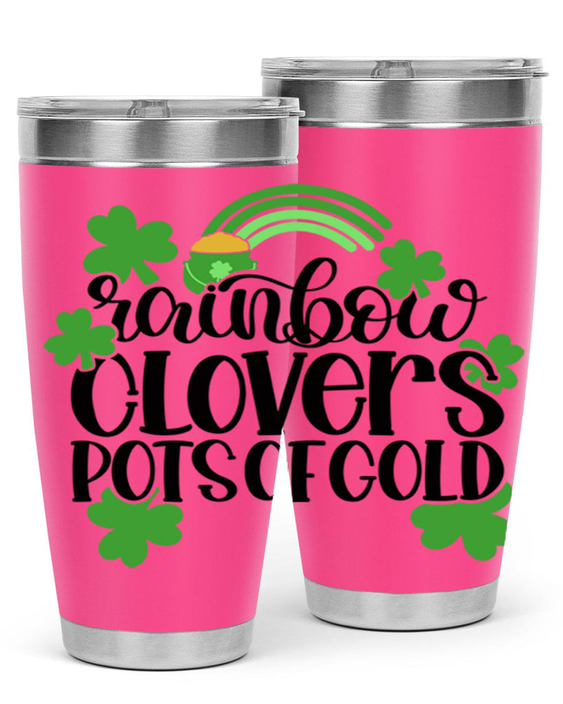 Rainbow Clovers Pots Of Gold Style 35#- St Patricks Day- Tumbler