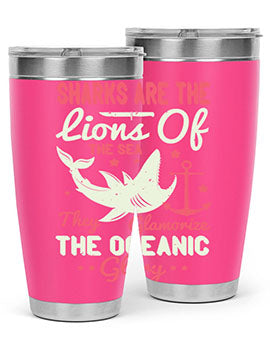 Sharks are the lions of the seaThey glamorize the oceanic glory Style 28#- shark  fish- Tumbler