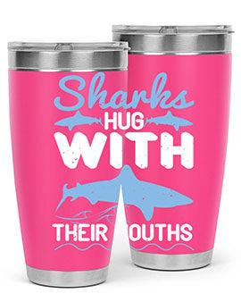 Sharks hug with their mouths Style 22#- shark  fish- Tumbler