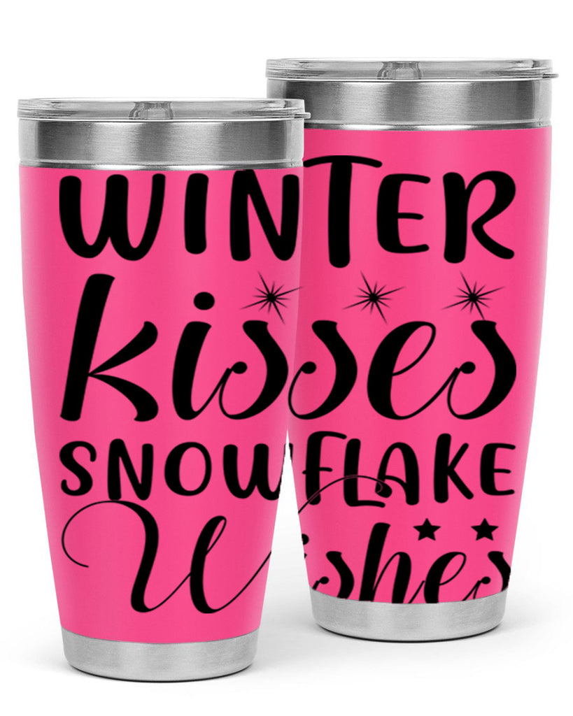 Winter Kisses Snowflake Wishes 561#- winter- Tumbler