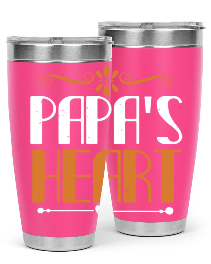 papas heart 13#- grandpa - papa- Tumbler