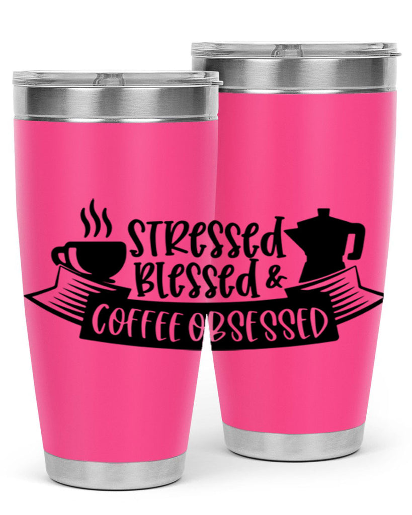 stressed blessed coffee obsessed 27#- coffee- Tumbler