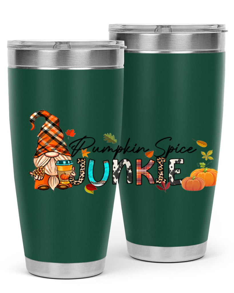 PumpkinSpiceJunkieFallGnome 567#- fall- Tumbler