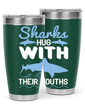 Sharks hug with their mouths Style 22#- shark  fish- Tumbler