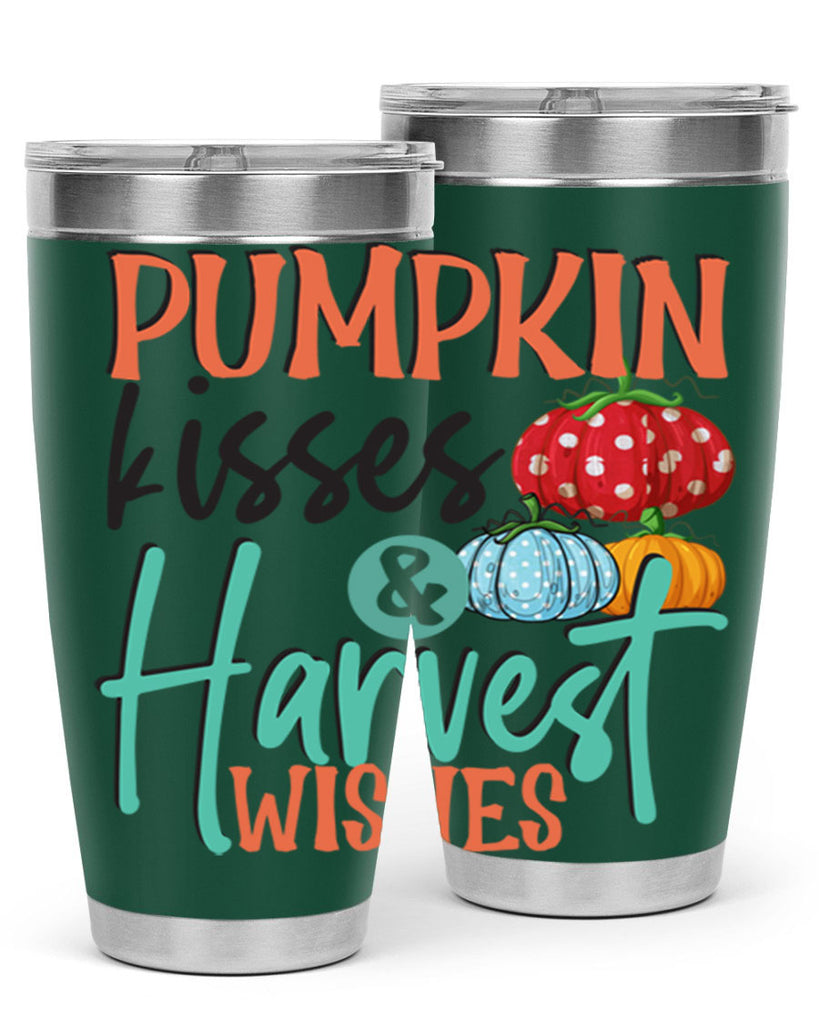 pumpkin kisses harvest wishes 526#- fall- Tumbler