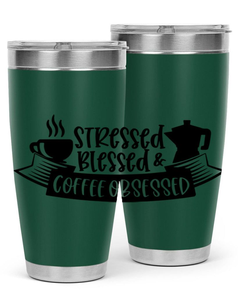 stressed blessed coffee obsessed 27#- coffee- Tumbler
