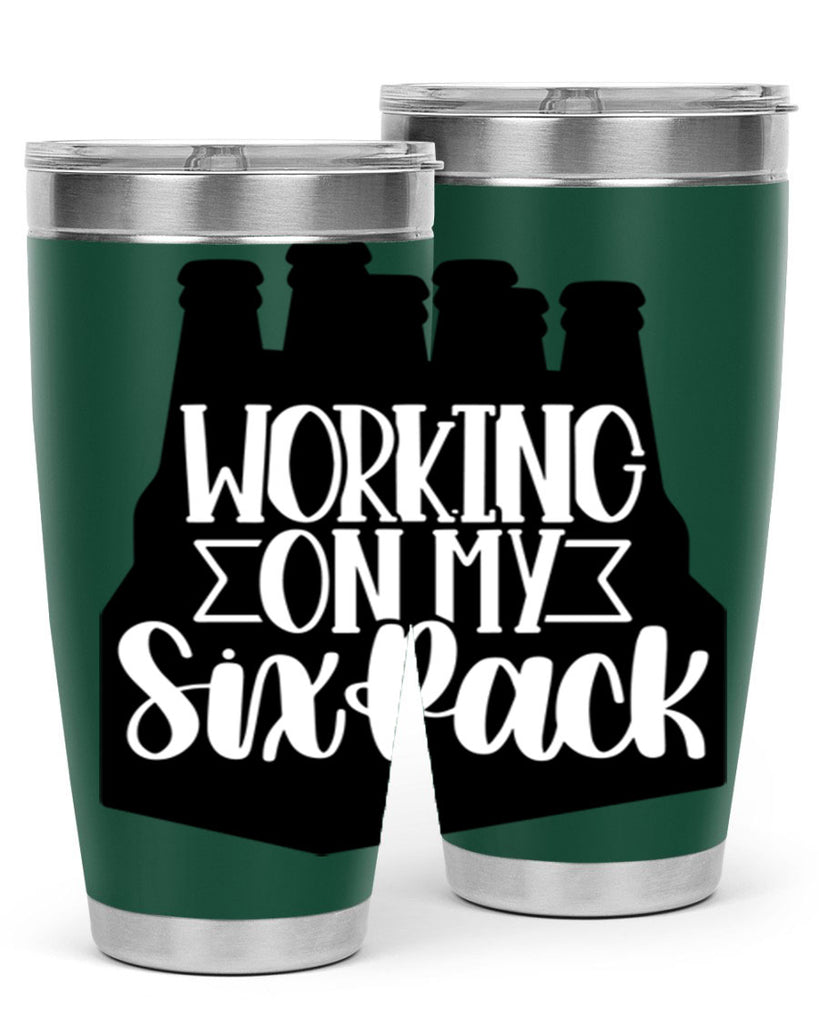 working on my six pack 13#- beer- Tumbler