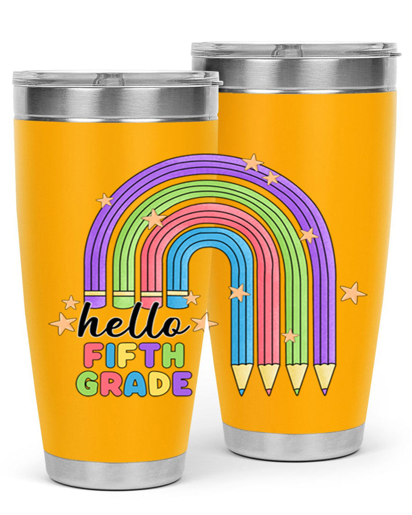 Hello 5th Grade Pencil Rainbow 13#- 5th grade- Tumbler
