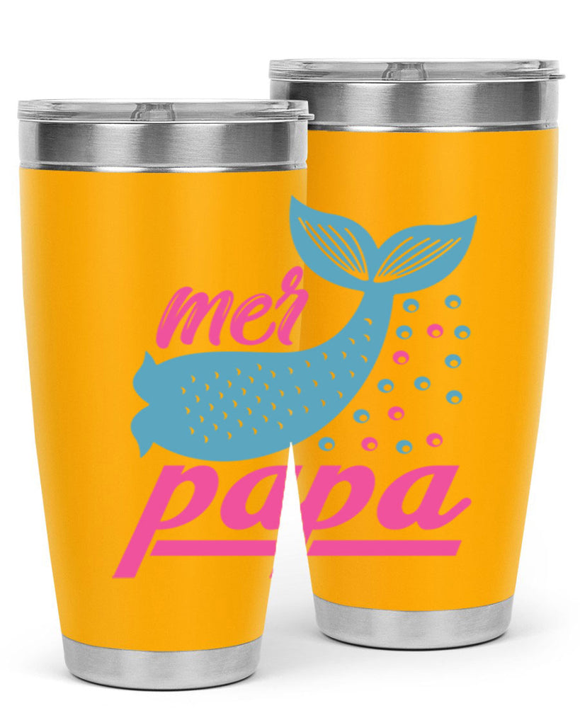 Mer Papa 344#- mermaid- Tumbler