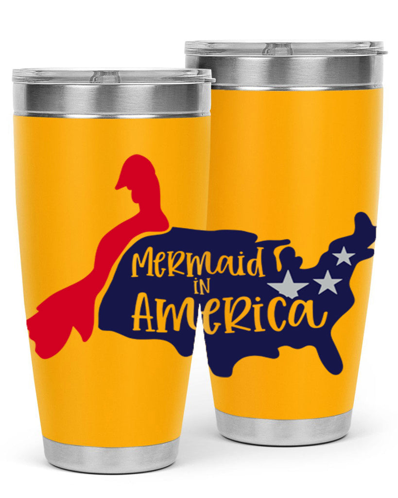 Mermaid In America Style 167#- Fourt Of July- Tumbler