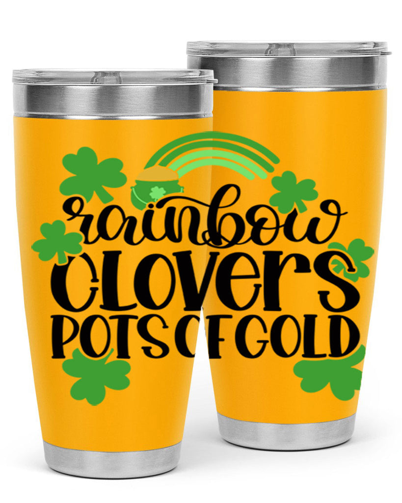 Rainbow Clovers Pots Of Gold Style 35#- St Patricks Day- Tumbler